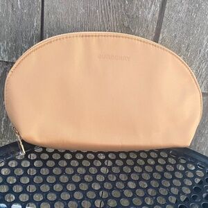 Burberry Brown Tan Makeup Pouch Bag NEW